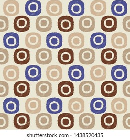 Seamless abstract ikat pattern with the image of oval geometric shapes
