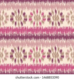 Seamless abstract ikat pattern with the image of floral ornament.
