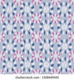 Seamless abstract ikat pattern with the image of floral ornament.
