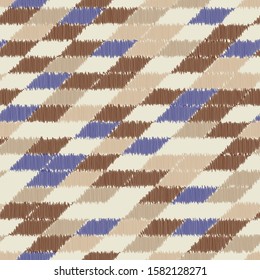 Seamless abstract ikat pattern with the image of geometric shapes
