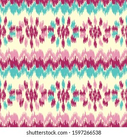 Seamless abstract ikat pattern with the image of floral ornament.
