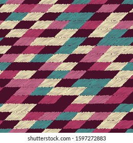 Seamless abstract ikat pattern with the image of geometric shapes
