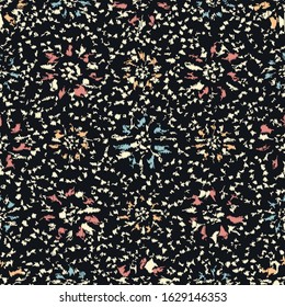 Seamless abstract ikat pattern with the image of floral ornament.
