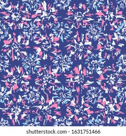 Seamless abstract ikat pattern with the image of floral ornament.
