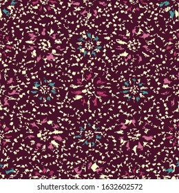 Seamless abstract ikat pattern with the image of floral ornament.
