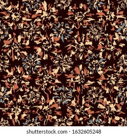 Seamless abstract ikat pattern with the image of floral ornament.
