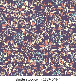 Seamless abstract ikat pattern with the image of floral ornament.
