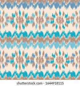 Seamless abstract ikat pattern with the image of floral ornament.
