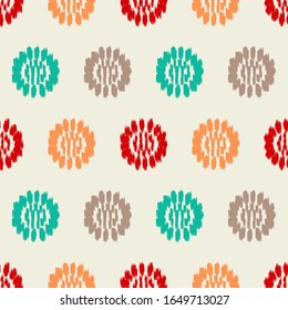 Seamless abstract ikat pattern with the image of floral ornament.
