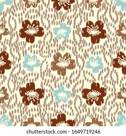 Nahtlose abstrakte Kat-Muster mit dem Bild von Blumenschmuck.
