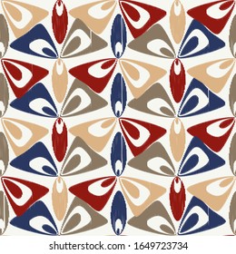 Seamless abstract ikat pattern with the image of floral ornament.
