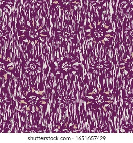 Seamless abstract ikat pattern with the image of floral ornament.
