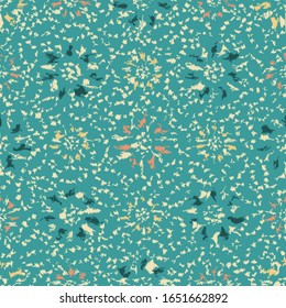 Seamless abstract ikat pattern with the image of floral ornament.
