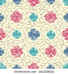 Seamless abstract ikat pattern with the image of floral ornament.
