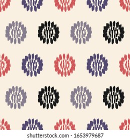 Seamless abstract ikat pattern with the image of floral ornament.
