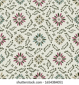 Seamless abstract ikat pattern with the image of floral ornament.
