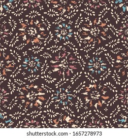 Patrón abstracto de ikat sin inconvenientes con la imagen de adorno floral.
