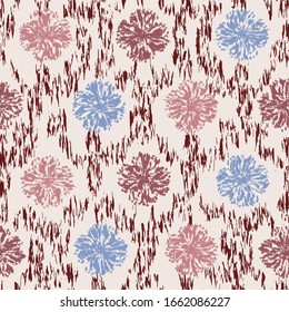 Seamless abstract ikat pattern with the image of floral ornament.
