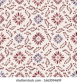 Seamless abstract ikat pattern with the image of floral ornament.
