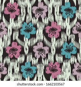 Nahtlose abstrakte Kat-Muster mit dem Bild von Blumenschmuck.

