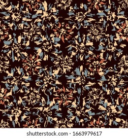 Seamless abstract ikat pattern with the image of floral ornament.
