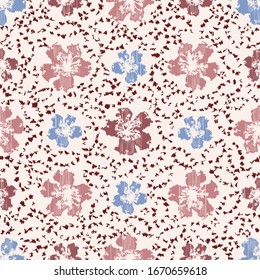 Seamless abstract ikat pattern with the image of floral ornament.
