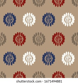 Seamless abstract ikat pattern with the image of floral ornament.
