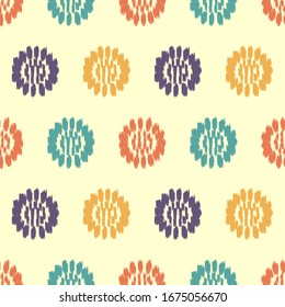 Seamless abstract ikat pattern with the image of floral ornament.

