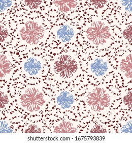 Seamless abstract ikat pattern with the image of floral ornament.
