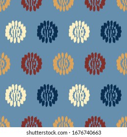 Seamless abstract ikat pattern with the image of floral ornament.
