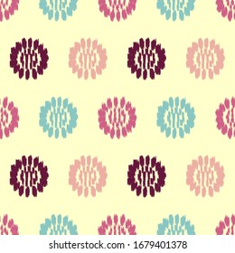 Seamless abstract ikat pattern with the image of floral ornament.
