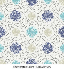 Seamless abstract ikat pattern with the image of floral ornament.
