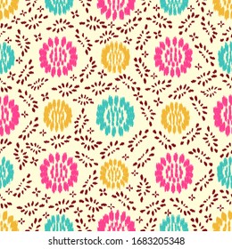 Nahtlose abstrakte Kat-Muster mit dem Bild von Blumenschmuck.
