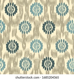 Seamless abstract ikat pattern with the image of floral ornament.