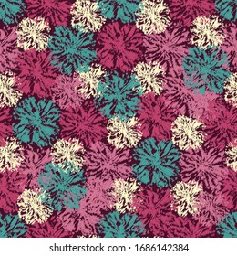 Patrón abstracto de ikat sin inconvenientes con la imagen de adorno floral.
