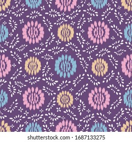 Nahtlose abstrakte Kat-Muster mit dem Bild von Blumenschmuck.
