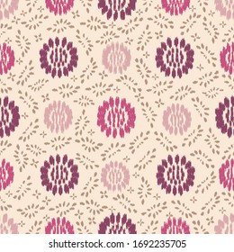 Seamless abstract ikat pattern with the image of floral ornament.
