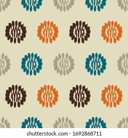 Seamless abstract ikat pattern with the image of floral ornament.
