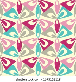 Seamless abstract ikat pattern with the image of floral ornament.
