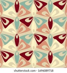 Seamless abstract ikat pattern with the image of floral ornament.

