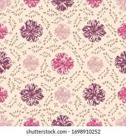 Seamless abstract ikat pattern with the image of floral ornament.
