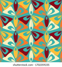 Seamless abstract ikat pattern with the image of floral ornament.

