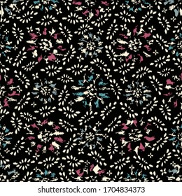 Patrón abstracto de ikat sin inconvenientes con la imagen de adorno floral.
