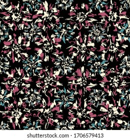 Seamless abstract ikat pattern with the image of floral ornament.
