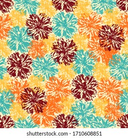 Nahtlose abstrakte Kat-Muster mit dem Bild von Blumenschmuck.

