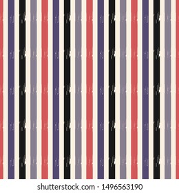 Seamless abstract ikat pattern with multicolored stripes.
