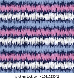 Seamless abstract ikat pattern with multicolored stripes.
