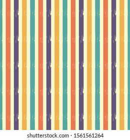 Seamless abstract ikat pattern with multicolored stripes.
