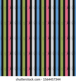 Seamless abstract ikat pattern with multicolored stripes.

