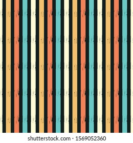 Seamless abstract ikat pattern with multicolored stripes.
